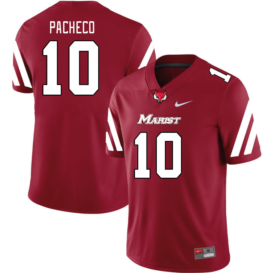 Men-Youth #10 Brendan Pacheco Marist Red Foxes 2023 College Football Jerseys Stitched-Red